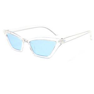 Cat Eye Y2K Eiffel 65 Aqua Vengaboys Sunglasses CLEAR BLUE